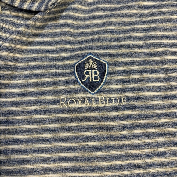 Nike Tiger Woods Vapor Dry Striped Golf Polo Blue‎ and White Size XL - Picture 4 of 9